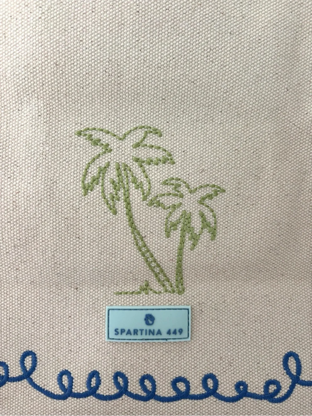 Spartina 449 Embroidered Sea Life Beach Tote ‘Overboard’ NWT Cotton Canvas